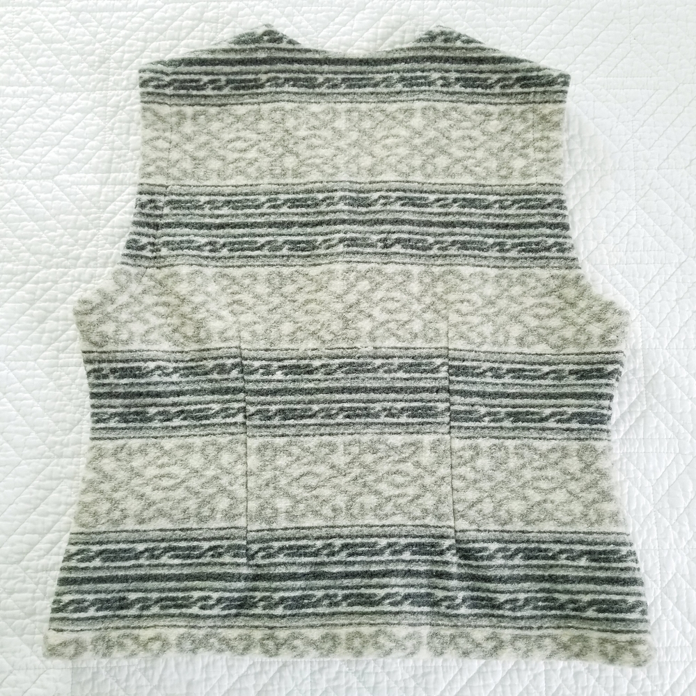 Helly Hansen Gray Patterned Wool Blend Fleece Ful… - image 2